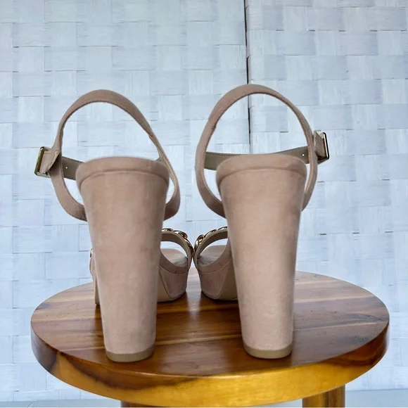 Chinese Laundry Tan Prom Wedding Date Party ‎ Sexy Platform Shoes Sz 7.5/38 - Picture 4 of 9